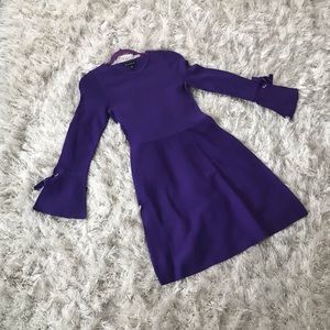 Purple Peplum Long Sleeve Dress Size XS